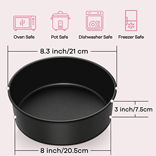 Herogo 8 Inch Nonstick Stainless Steel Cake Pan Set of 2