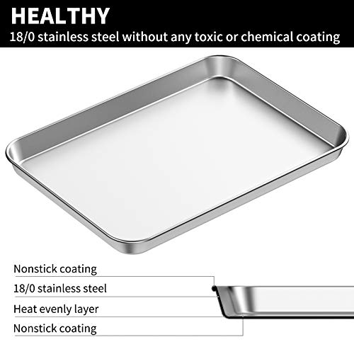 Bastwe 18 Inch Commercial Grade Stainless Steel Baking Sheet Set of 5