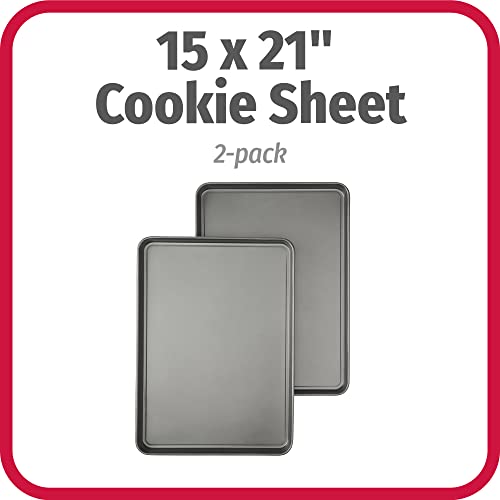 Nonstick Carbon Steel Baking Sheet Set - 2 Pack, Extra-Large Pan for Cooking