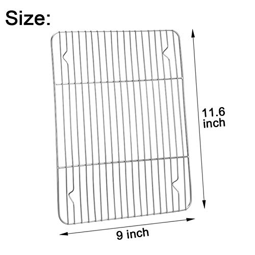 E-far Stainless Steel Baking Cooling Rack Set, 11.6"x9" Oven Safe