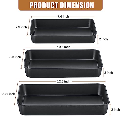 E-far 12.5/10.5/9.4inch 3-Piece Nonstick Baking Pan Set