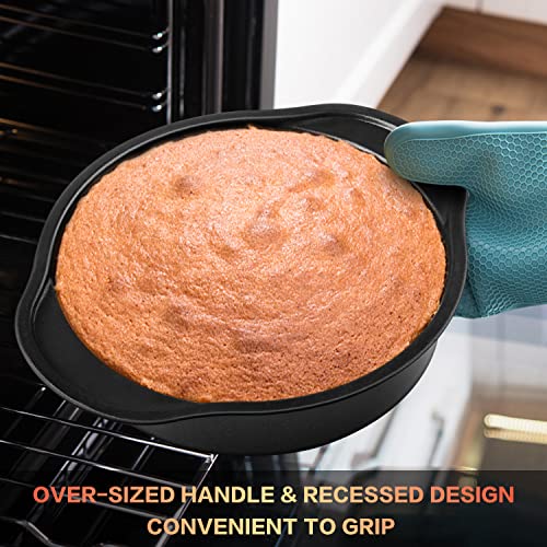 E-far 8 Inch Nonstick Round Cake Pan Set of 2, Stainless Steel Core